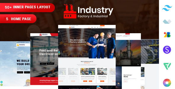 Industry - Factory & Industrial Tailwind CSS Template